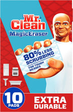Mr. Clean Magic Eraser Sponge, All Purpose Cleaner, Cleaning Scrubber, Wall, Sneaker, Kitchen, Bathroom, Shower Cleaner, Cleaning Supplies, Melamine Sponge, Cleaning Pads, Extra Durable, 10ct