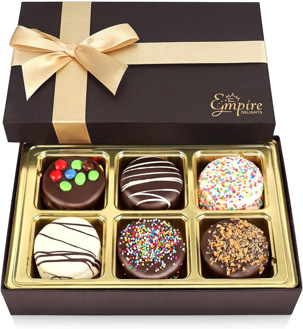 Easter Gourmet Chocolate Covered Cookies Gift Basket – 6 Count Spring Treats Hamper Stuffer Gifts Box – Holiday Treat for Men and Women, Cookie Gift Box for Family and Friends