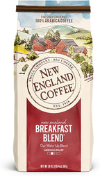 New England Coffee Breakfast Blend Medium Roast Ground Coffee, 20oz Bag (Pack of 1)