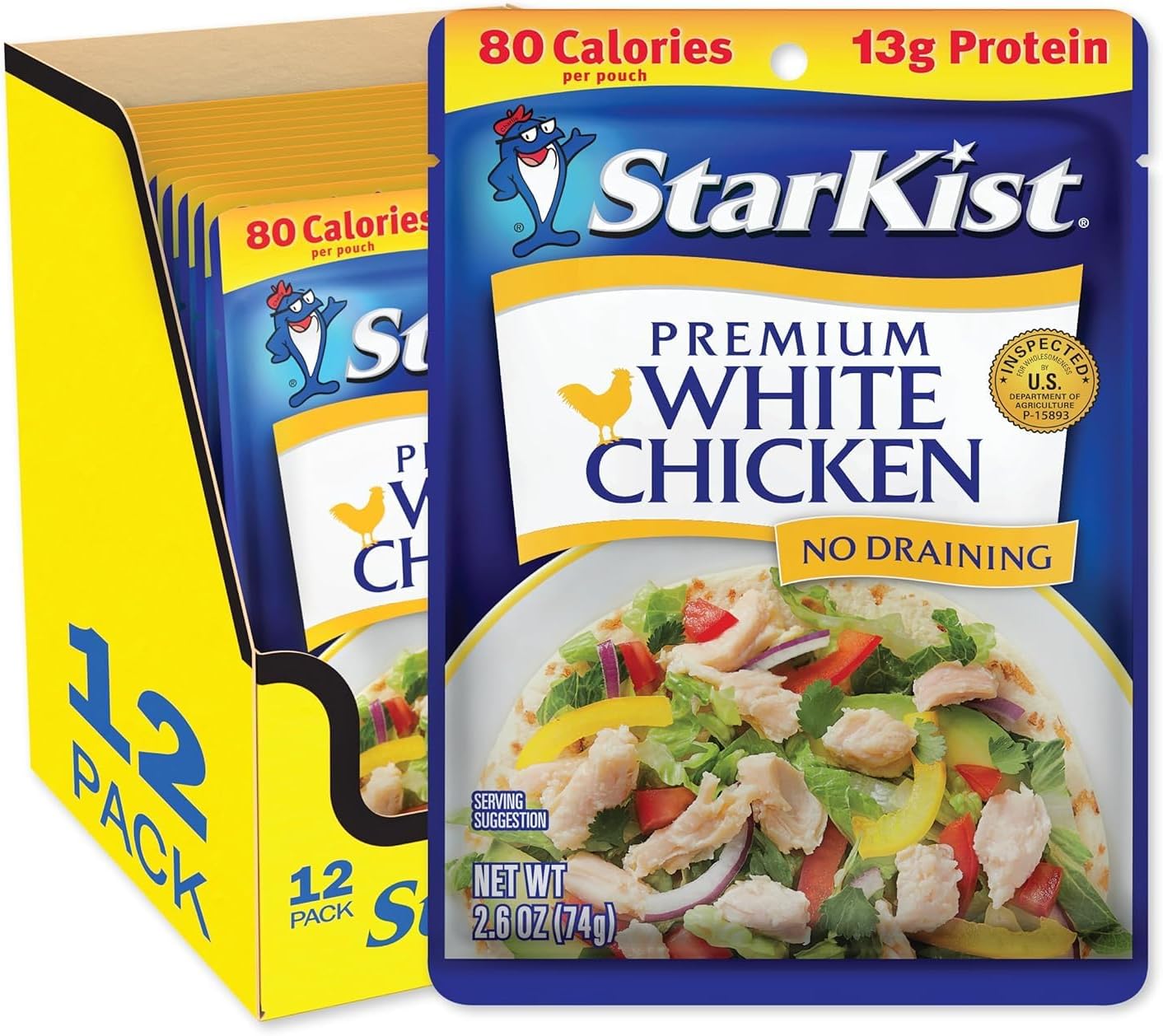 StarKist Premium White Chicken - 2.6 oz Pouch (Pack of 12)