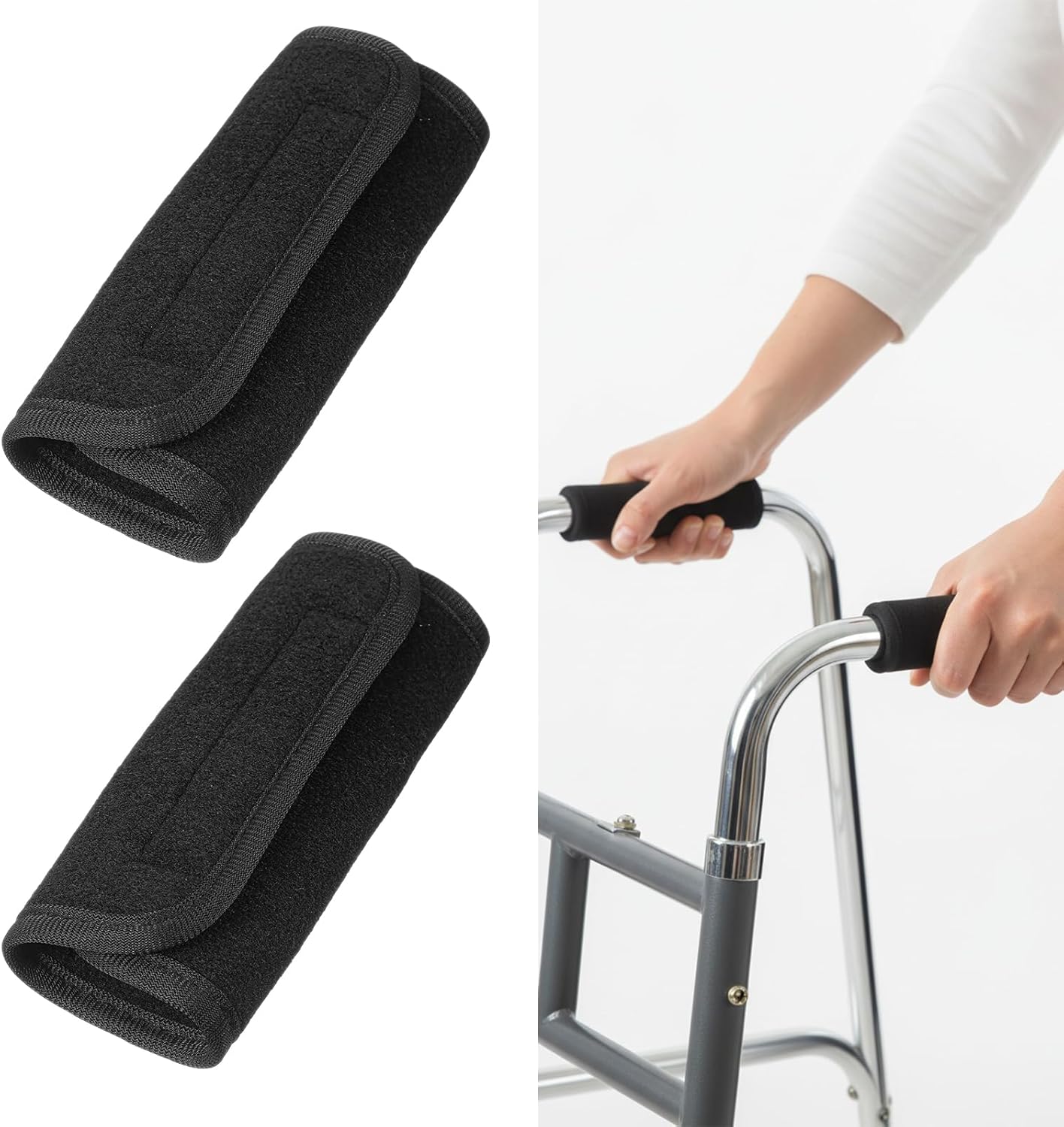 Walker Handle Cushions, Padded Hand Covers, Washable Crutches Padding Pads, Walker Padded Hand Grip Covers, Soft Cushion Padding Medical for Rolling Wheelchair Walkers Elderly Grippers Rollator Handle