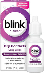 Bausch + Lomb Blink N Clean Dry Contacts, Lens Drops, 0.5 Fl Oz