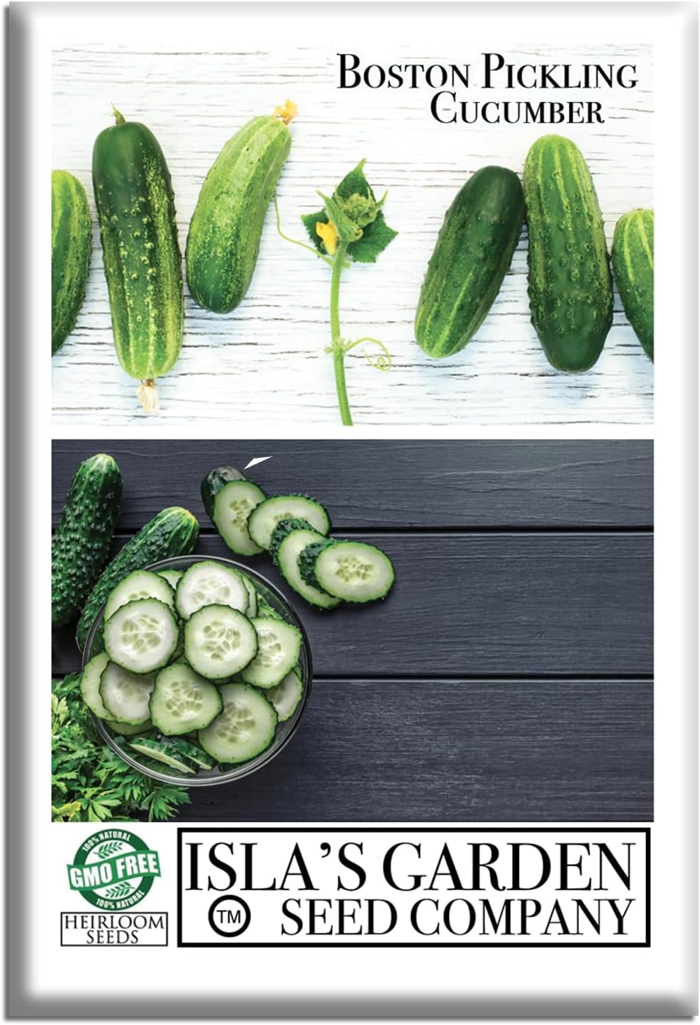 Boston Pickling Cucumber Seeds (Cucumis sativus)– 100+ Non-GMO Heirloom Seeds by Isla’s Garden Seeds, Ideal for Crisp Pickles, Fast-Growing, Great for Beds, Containers, Raised Gardens, Small Gift Idea