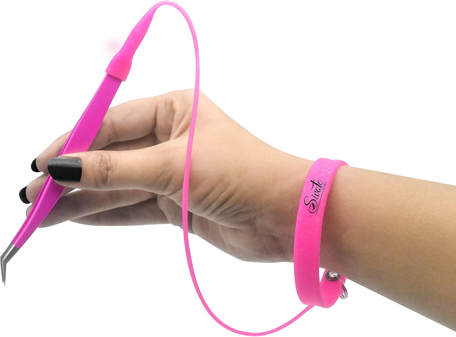SIVOTE Lash Tweezers Holder Protector, Silicone Wristband, Tweezer Delighter, Lash Extension Supplies, Pink
