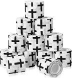 Geiserailie 12 Pack Christian Athletic Tapes 2 Inch x 5 Yards Self Adhesive Bandages Sports Wraps Breathable Elastic Wrap Non Woven Bandage for Wrist, Ankle, Baseball Football(White)