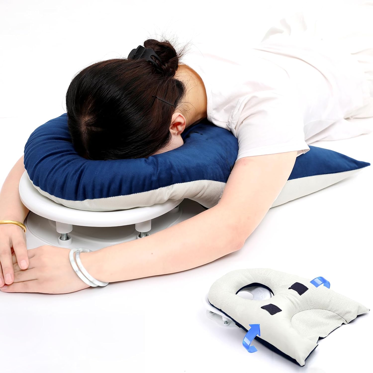 Face Down Recovery Pillow for Post Eye Surgery – Vitrectomy & Retinal Surgery Support with Adjustable Stand, Breathable Contoured Design, Soft Velvet Surface & Disposable Hygiene Covers