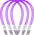 6Pcs Autoclavable Dental Flexible Medical Grade Silicone Bib/Bibs Holders Clips,Individually Wrapped Napkin Clips, with Stainless Steel Alligator/Extra Wide Neck Band (6, Neon Violet)