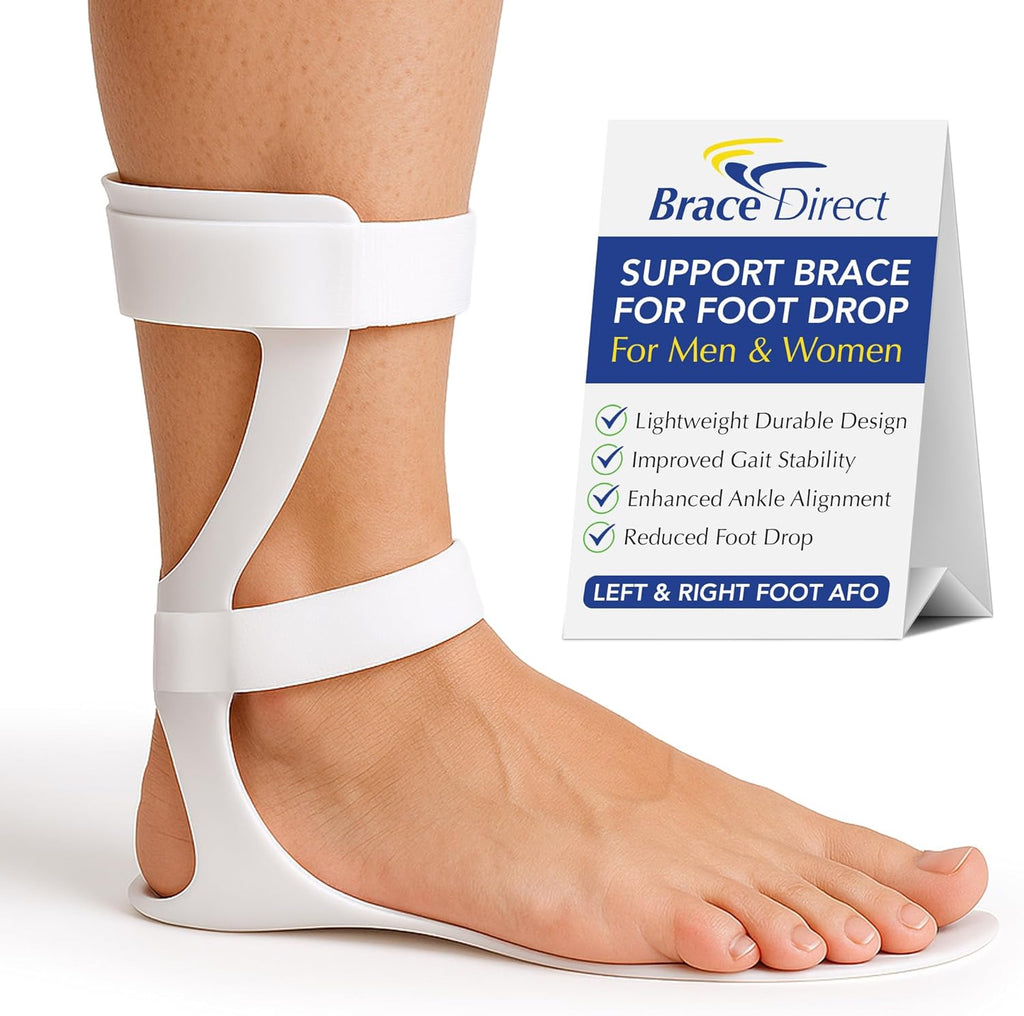 Brace Direct Semi-Rigid Leaf Spring AFO for Foot Drop - Lightweight Posterior Ankle-Foot Orthosis - Trimmable Fit (Women’s Left)