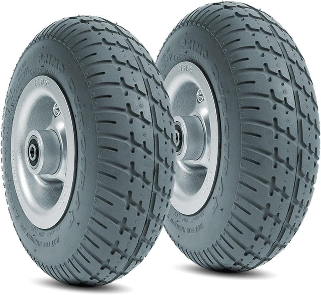 1 Pair 9 Inch Electric Wheelchair Front Wheel Accessories, 2.80/2.50-4 Solid Rubber Wheel, Aluminum Hub with Metal Bearing