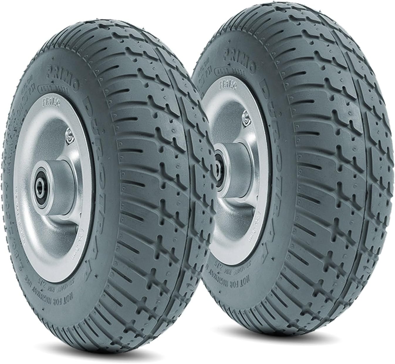 1 Pair 9 Inch Electric Wheelchair Front Wheel Accessories, 2.80/2.50-4 Solid Rubber Wheel, Aluminum Hub with Metal Bearing