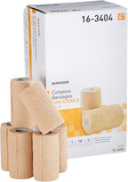 McKesson Elastic Cohesive Bandages, Beige, Non-Sterile, 4 in x 5 yds, 1 Count, 18 Packs, 18 Total