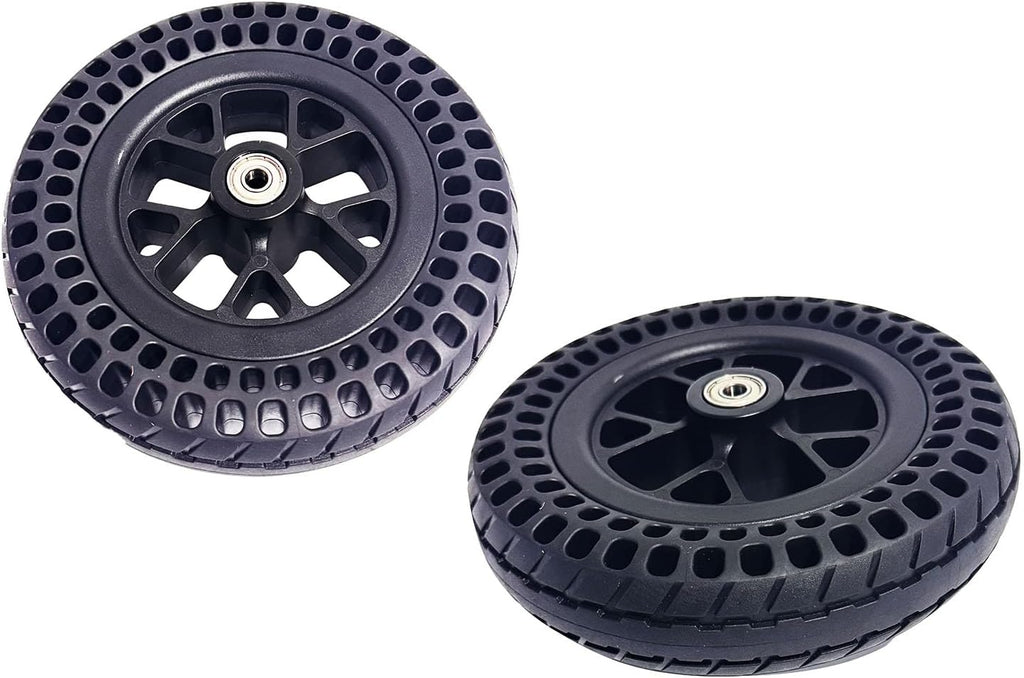 8-inch honeycomb wheels, 8"*1.8"Solid explosion-proof front wheel, Wheelchair Front Casters, for Electric and Manual Wheelchair and Transport Chairs, Replacement Parts, Black, 1Pr