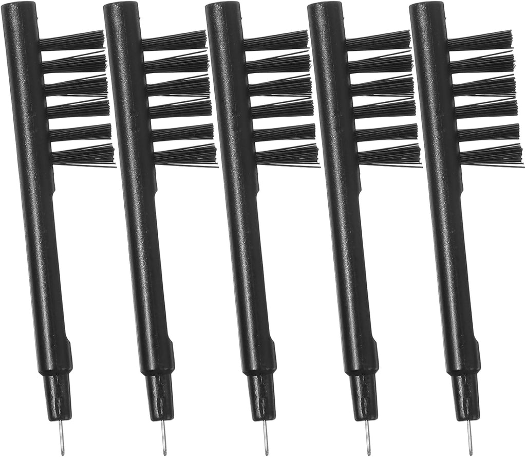 TIESOME 5 PCS Hearing Amplifier Cleaning Brush, Black Hearings Aid Cleaning Brush Tools with Wax Loop Portable & Durable Hearing Amplifier Cleaner Set for Hearing Aid Users