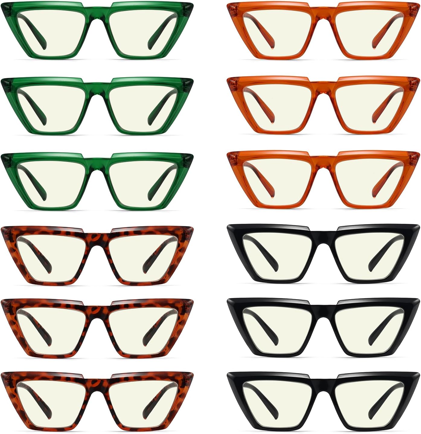 Eyekepper 12 Pack Blue Light Blocking Reading Glasses Funky Cat-Eye Computer Readers for Women +1.50