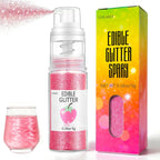 Pink Edible Glitter Spray for Cakes Drinks - Colaele 5 Grams Shimmer Luster Dust Food Grade Metallic Sprinkle Decorating for Cake Decorating, Cookies Baking, Chocolate, Strawberries, Vegan