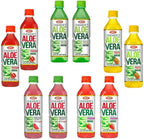 OKF Farmer's Aloe Vera Drink Flavored Variety Pack - Original, Pomegranate, Pineapple, Strawberry, Watermelon Flavored Aloe Drinks (16.9oz/500ml Bottles 10 Count)