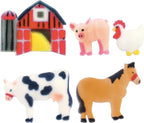 Lucks Dec-Ons Decorations Molded Sugar/Cup-Cake Topper, Farm Animals Assortment, 1-1 3/4 Inch, 96 Count