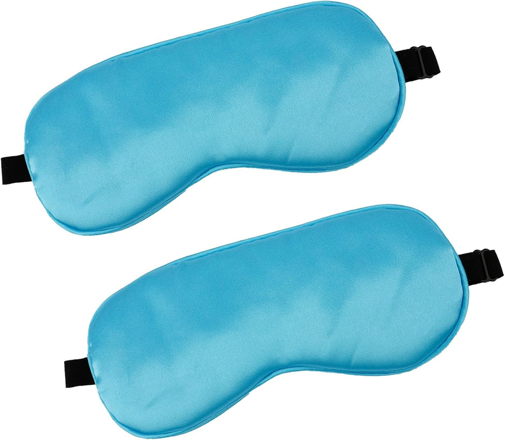 2 PCS Blue Silk Sleep Mask - Eye Masks for Sleep, Blindfold Travel Eye Mask - Shade Cover for Sleeping - Men & Women