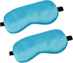 2 PCS Blue Silk Sleep Mask - Eye Masks for Sleep, Blindfold Travel Eye Mask - Shade Cover for Sleeping - Men & Women