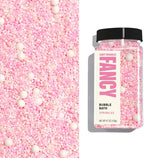 Fancy Sprinkles Bubble Bath Sprinkles, Pastel Pink and White Candy Pearls and Nonpareils Blended with Our Signature Sugar for Cakes, Cupcakes, Dessert Decorating 1 Pack (0.5c)