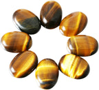 SUNYIK Tiger's Eye Oval Cabochons CAB Flatback for Jewelry Making,13x18mm,Set of 10