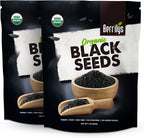 Berrilys Black Seeds - USDA Organic Nigella Sativa, Kalonji & Black Cumin Seeds - Used as Spice and Health Food - Exotic Flavor, Wellness Benefits, Ethical Sourcing, Premium Quality - 2 PACKS (2x16oz)