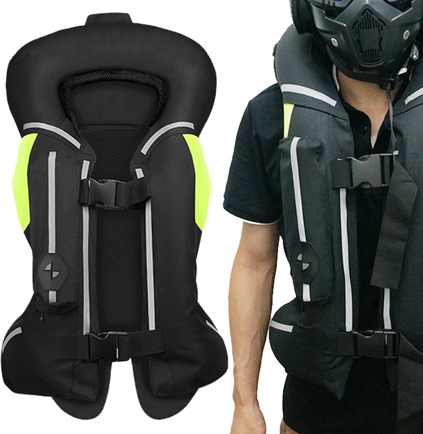 Motorcycle Airbag Vest for Men And Women, Motocross Air-Bag Riding Jacket with Reflective Strip, Adult Moto Air Bag