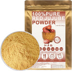 100% Natural Pure Jujube Powder 100g/3.52oz 红枣粉 Cooked Red Dates Powder for Smoothies, Shakes, Baking & Drinks,Tea | Free from Preservatives, Easy to Use Chinese Date