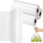 FUNSUEI 2000 Count 10 x 14 Inch Plastic Produce Bags, Clear Plastic Produce Bag Rolls, food storage bags for Bread, Fruits, Vegetables, 1 Rolls/500 Bags