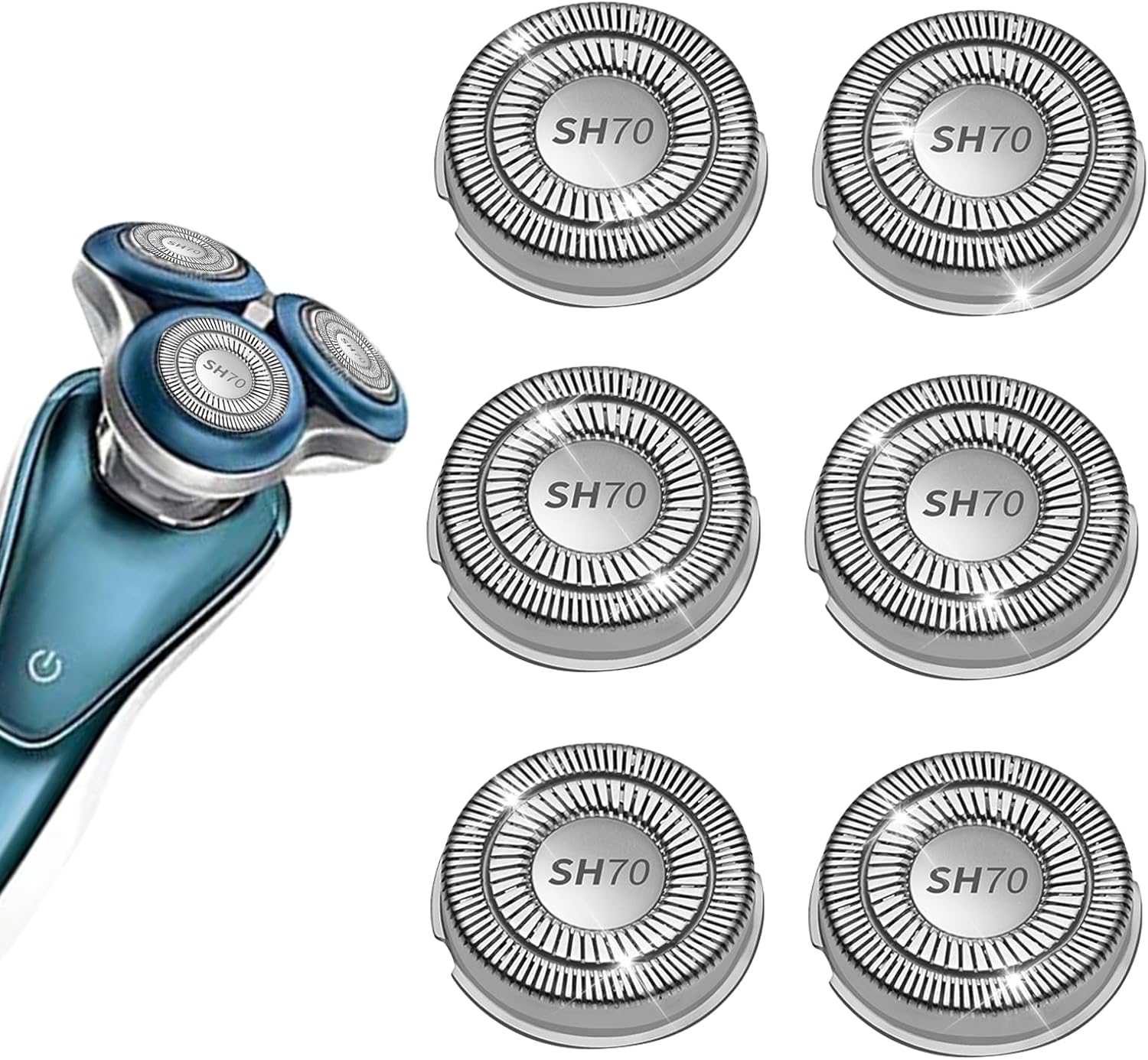 SH70/71 Replacement Heads Blades Fit for Philips Norelco Series 7000, New Upgraded SH70 Double Blades for norelco 7000 Replacement Heads