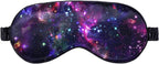 WIRESTER Soft Satin Silk Eye Mask Sleeping Mask Comfortable Sleep Mask with Adjustable Strap for Men Women Kids - Purple Nebula Galaxy