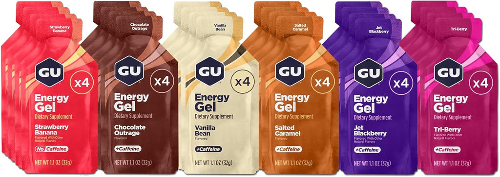 GU Energy, Original Energy Gels, Assorted Flavors - 24 Count
