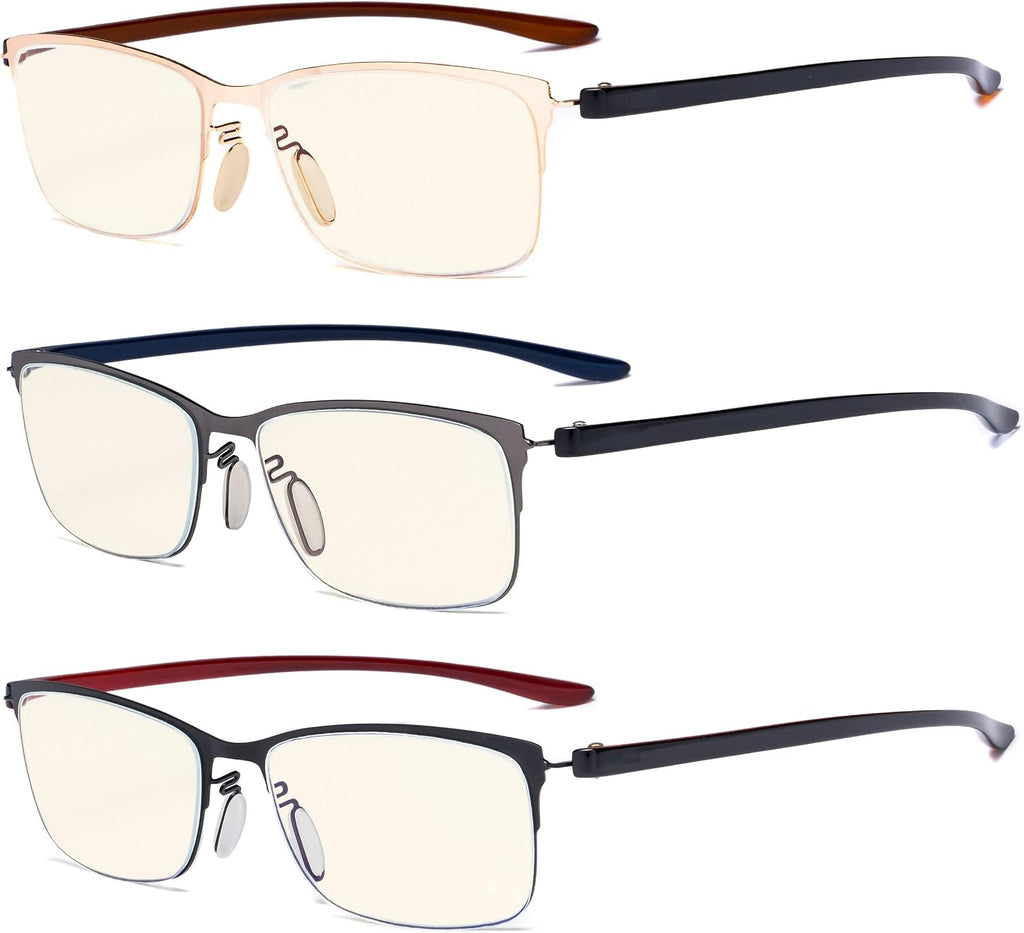 Eyekepper Computer Glasses - Blue Light Filter Readers - UV420 Protection Semi-rim Reading Glasses Women