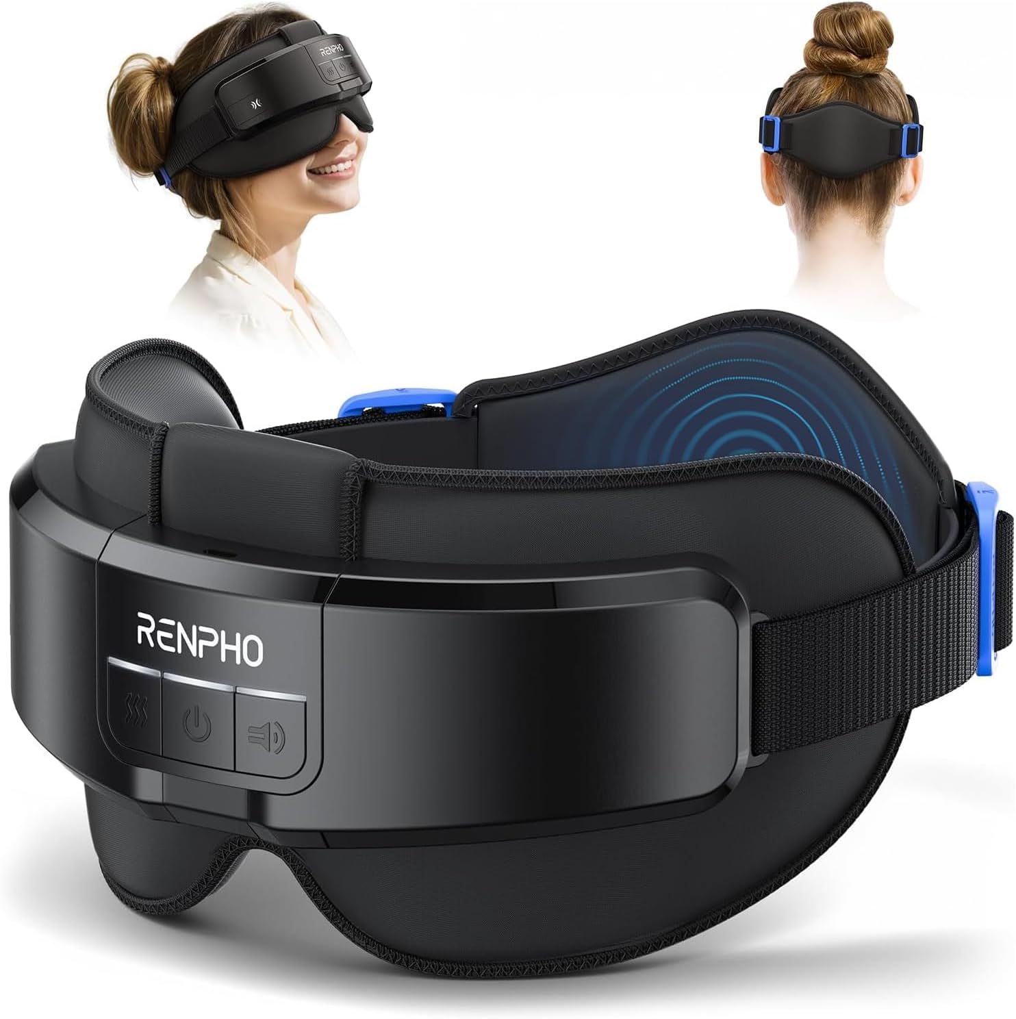 RENPHO Eyeris Masc Head & Eye Massager, FSA Eligible HSA, Migraine Relief Headache Massager for Forehead, Occiput and Temple, Heated Mask Massager Scalp Stress Relax