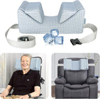 AOSSA Wheelchair Headrest for High Back Wheelchair & Recliner - Adjustable U Shaped Head Support Pillow with Cooling Fabric, Medical Neck Stabilizer Foam Wedge Positioner for Adults, Geri Chair & Sofa
