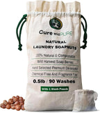 Cure wid Pure Organic Soap Nuts Deseeded 8oz/225g with 1 Wash Bag Approx 90 Loads Eco-friendly Soap Nuts Laundry Detergent,Chemical &Fragrance-free Organic Soap Berries Non-toxic Laundry Detergent