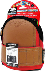 TROXELL USA Super-Soft Large Leatherhead Red Knee Pads - Comfortable, Adjustable, Washable Kneepads