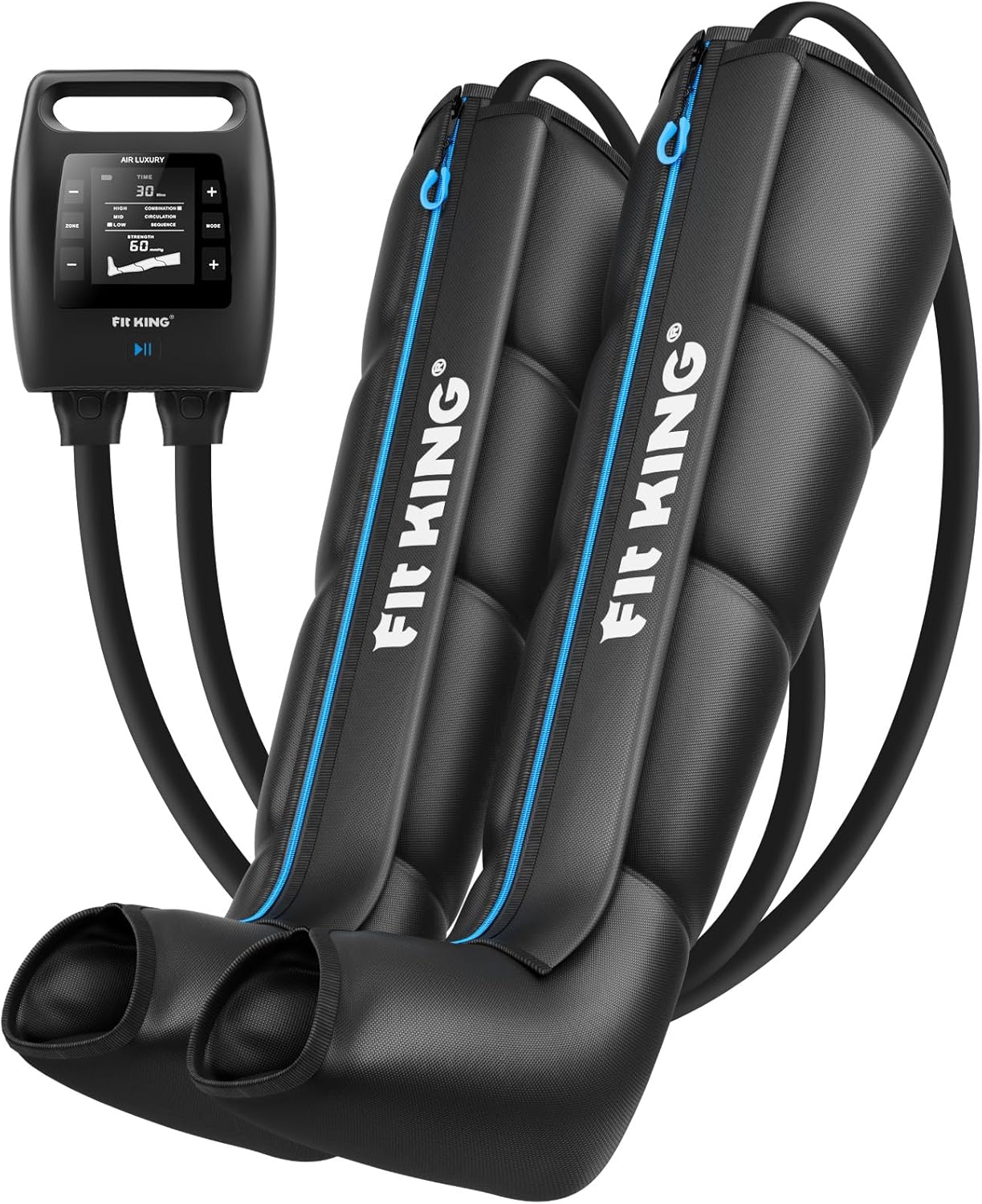 FIT KING Air Compression Recovery System, Cordless Full Leg Massager with Dynamic Pressure, Reduces Muscle Pain and Improves Circulation, Fast Recovery for Athletes (Medium)