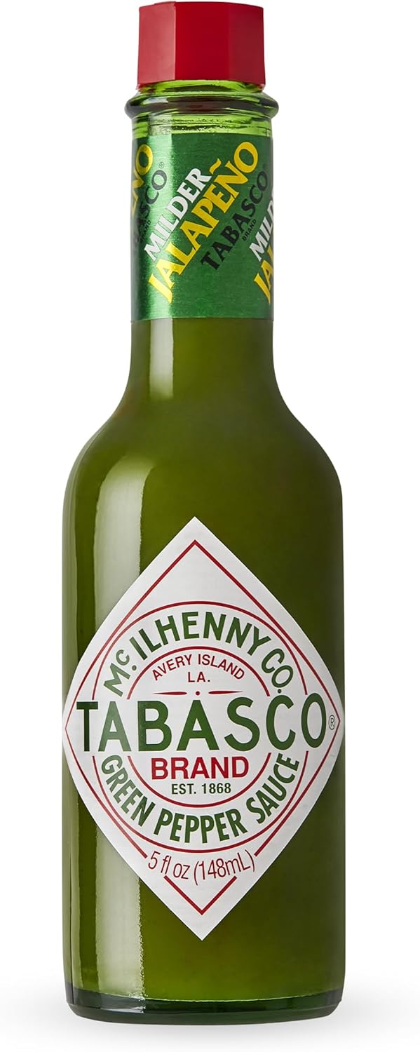TABASCO Brand Green Jalapeno Pepper Hot Sauce, Mild Heat, Glass Bottle, Versatile & Balanced, Crisp & Zesty, Great on Mexican Dishes & More, 5 Fl Oz (Pack of 1)