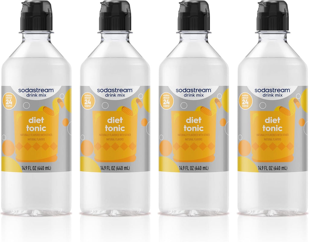 SodaStream Diet Tonic New Pour Bottle, 14.9 FL Oz (Pack of 4)