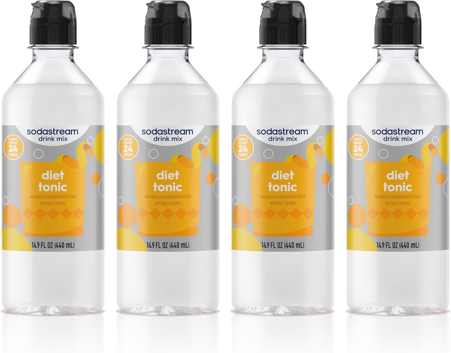 SodaStream Diet Tonic New Pour Bottle, 14.9 FL Oz (Pack of 4)