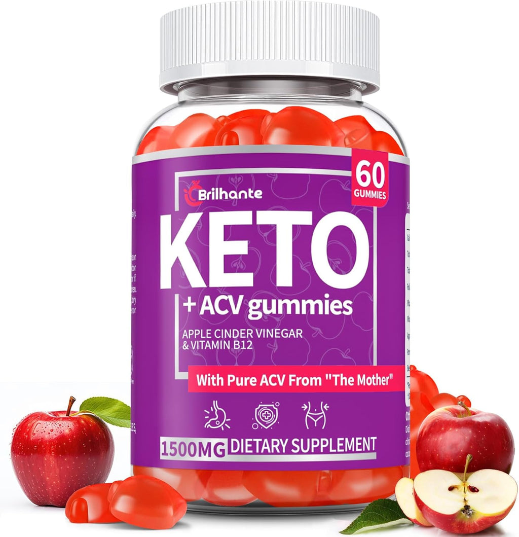 Organic Apple Cider Vinegar Gummies Sugar Free, Keto ACV Gummies: Apple Cider Vinegar with Mother, Vitamin B12 & B6, Beetroot | Gut Health, GMO Free & Vegan, Metabolism, Energy Gummy - 60 Count.