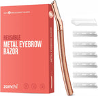 ZOMCHI Eyebrow Razor, Face Razors for Women&Men, Eyebrow Trimmer Shaper with Precision Cover,Facial Shaver with 6 Blades (Rose Gold)