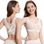 Fit Geno Posture Corrector Bra for Women: Wireless Posture Correcting Bra for Older Women & Seniors Front Closure