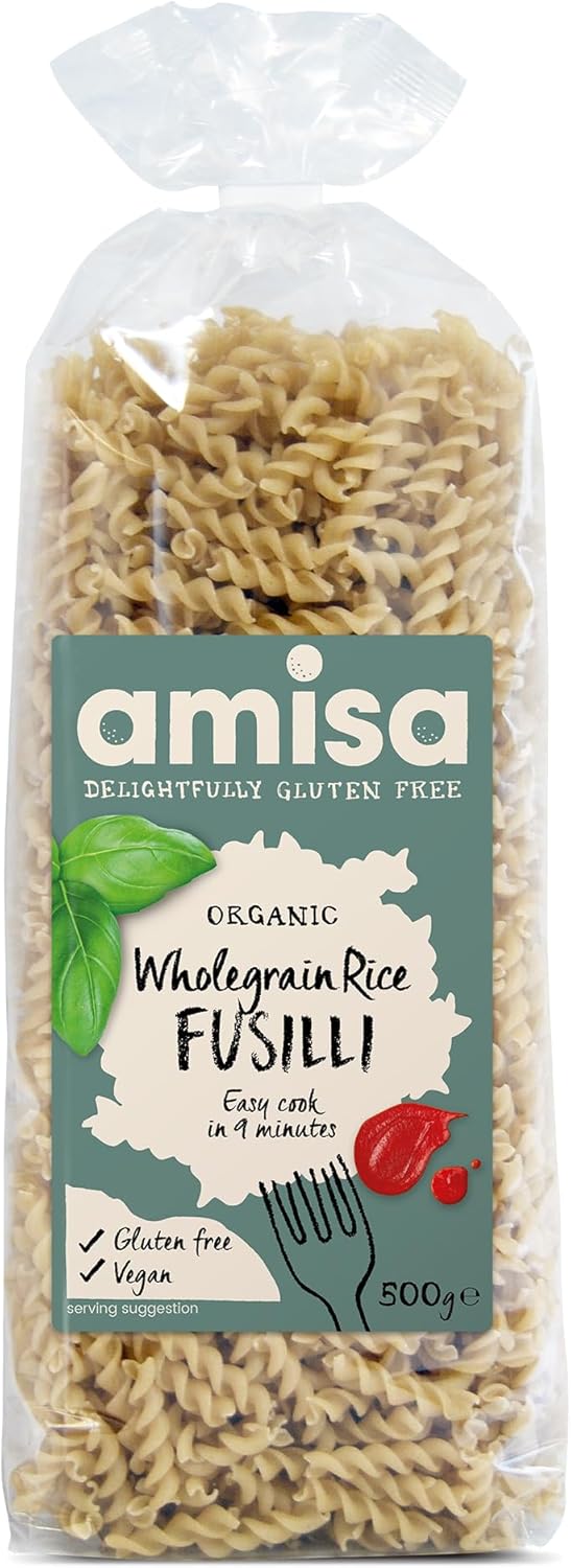 Amisa Organic - Gluten Free Pasta - Wholegrain Rice Fusilli - 500g