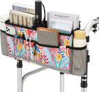 Walker Basket, Folding Walker Bag with Cup Holder, Walker Accessories for Seniors
