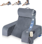 Reading Pillow with 30-90° Stepless Adjustable Angle & Height, 2 in 1 Back Wedge Pillow for Bed Sitting up with Detachable Arms Rest, Backrest Pillow for Reading/Gaming/Working in Bed or Couch, Medium