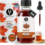 Dolce Flav Maple Extract - 2 Ounce Water-Soluble Multipurpose Flavoring Ideal for Baked Goods, Beverages, Coffee, Desserts & Ice Cream - Perfect Kitchen Gift for Holidays
