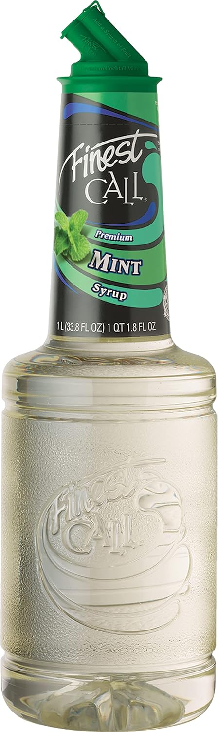 Finest Call Premium Mint Flavored Syrup Drink Mix, 1 Liter Bottle (33.8 Fl Oz)