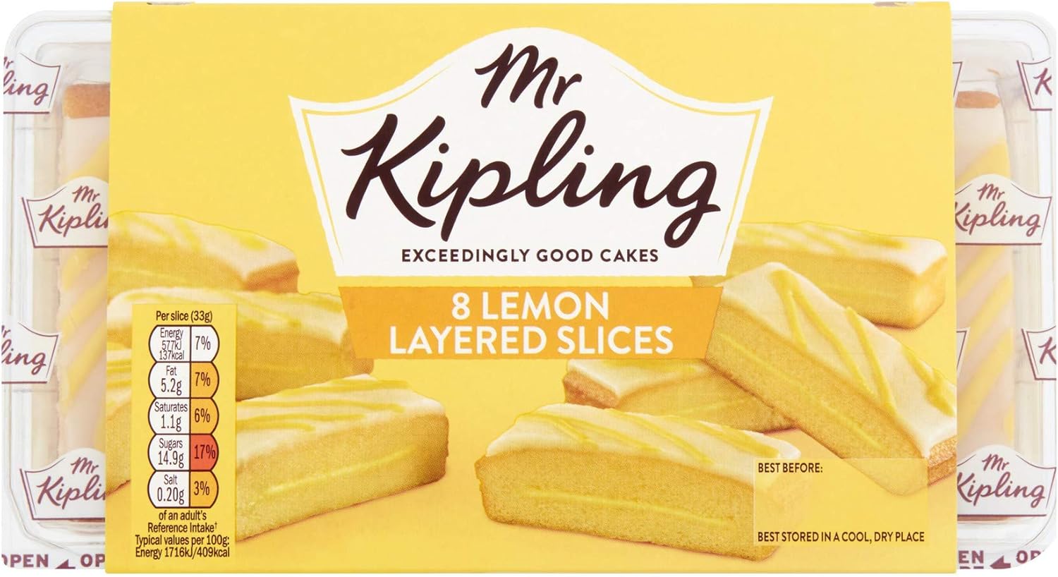 Mr Kipling Lemon Layered Slices x8 264g